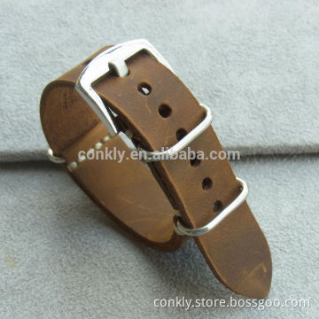 Crazy-Horse leather straps, leather ZULU watch straps, Retro style ZULU watch bands
